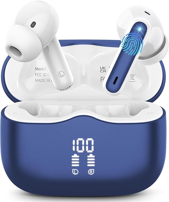 Wireless Earbuds, 2025 Bluetooth 5.4 Headphones in Ear with 4 ENC Noise Cancelling Mic, New Wireless Earphones HiFi Stereo Deep Bass 40H Playtime, LED, in-Ear Bluetooth Ear Buds IP7 Waterproof, USB-C - Image 5