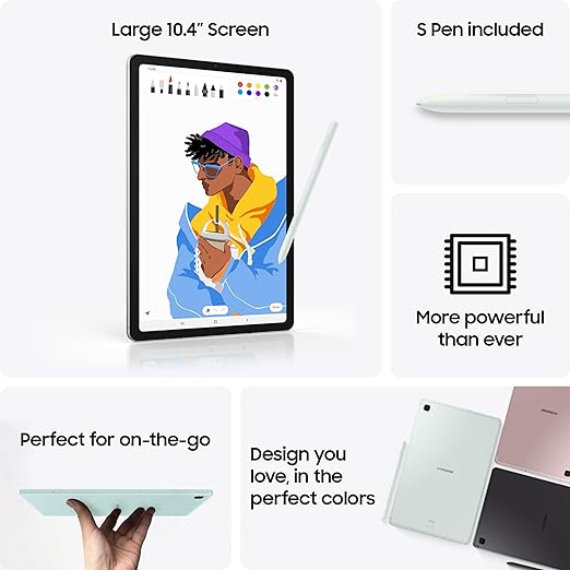Samsung Galaxy Tab S6 Lite (2024) 10.4" 128GB WiFi Android Student Tablet, S Pen for Note-Taking, Gaming Ready, Long Battery Life, Expandable Storage, US Version, Mint, Amazon Exclusive - Image 3